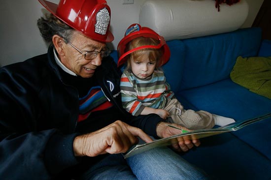 Trevor & Azure study fire engines
